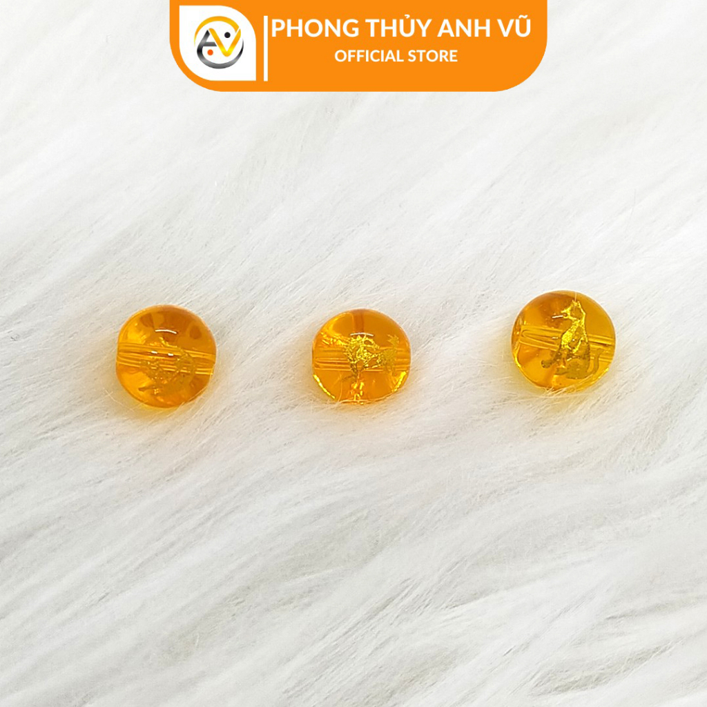 3 viên tam hợp dần ngọ tuất màu vàng - Size 10 12ly - Hình in sắc nét - May mắn tài lộc