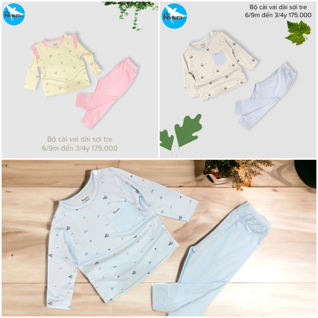 Bộ quần áo dài tay cho bé từ 6 tháng đến 4 tuổi AV055