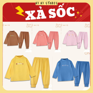 Punchun bộ dài tay cotton cổ lọ cho bé AW23