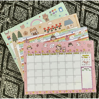 Set 5 tờ Thời Khoá Biểu khổ A4 hình cute dễ thương