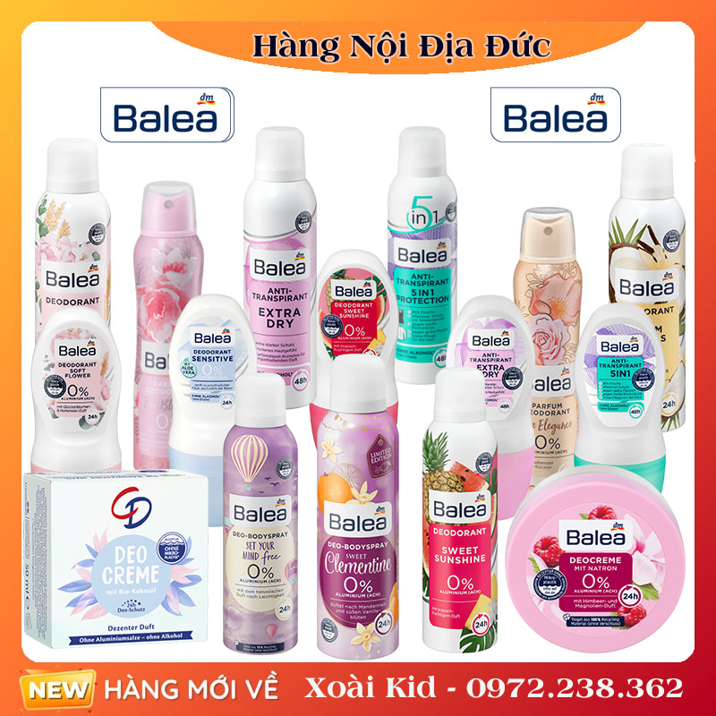 Xịt thơm cơ thể và khử mùi Balea của Đức - Mẫu mới nhất