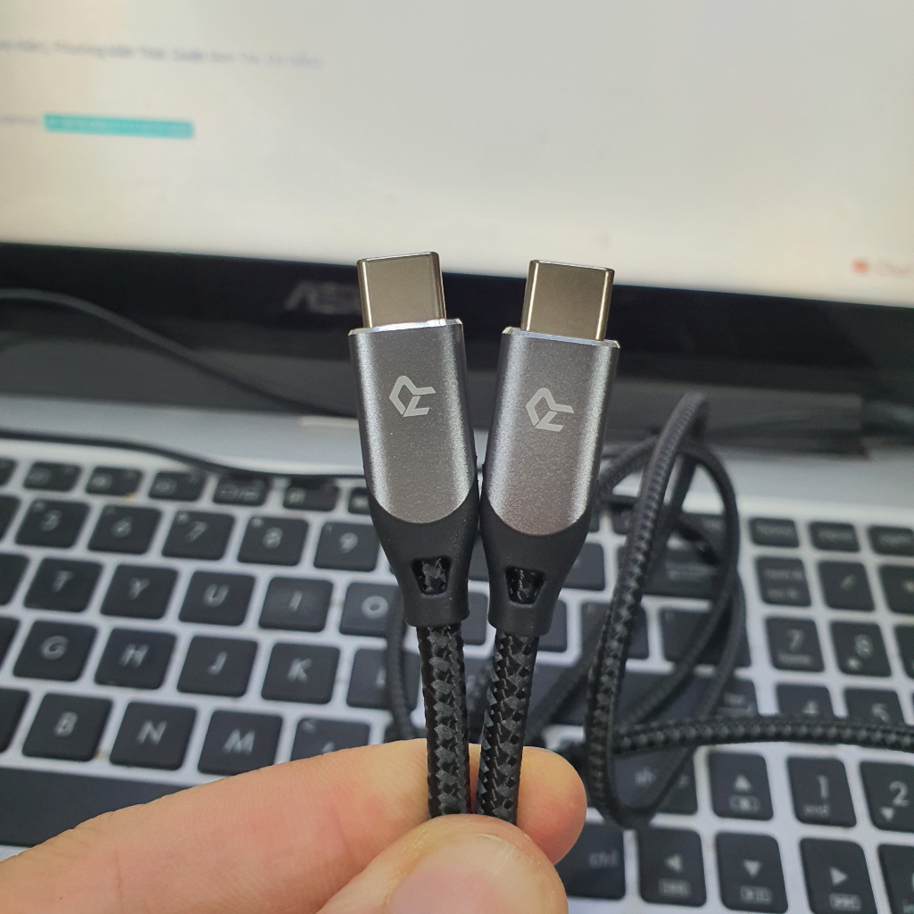 Cáp Sạc Siêu Nhanh C-C 5A, 100W, Dây Dù Dài 1.8M, Chính Hãng Rankie Xuất Mỹ, Sạc ĐT Laptop...