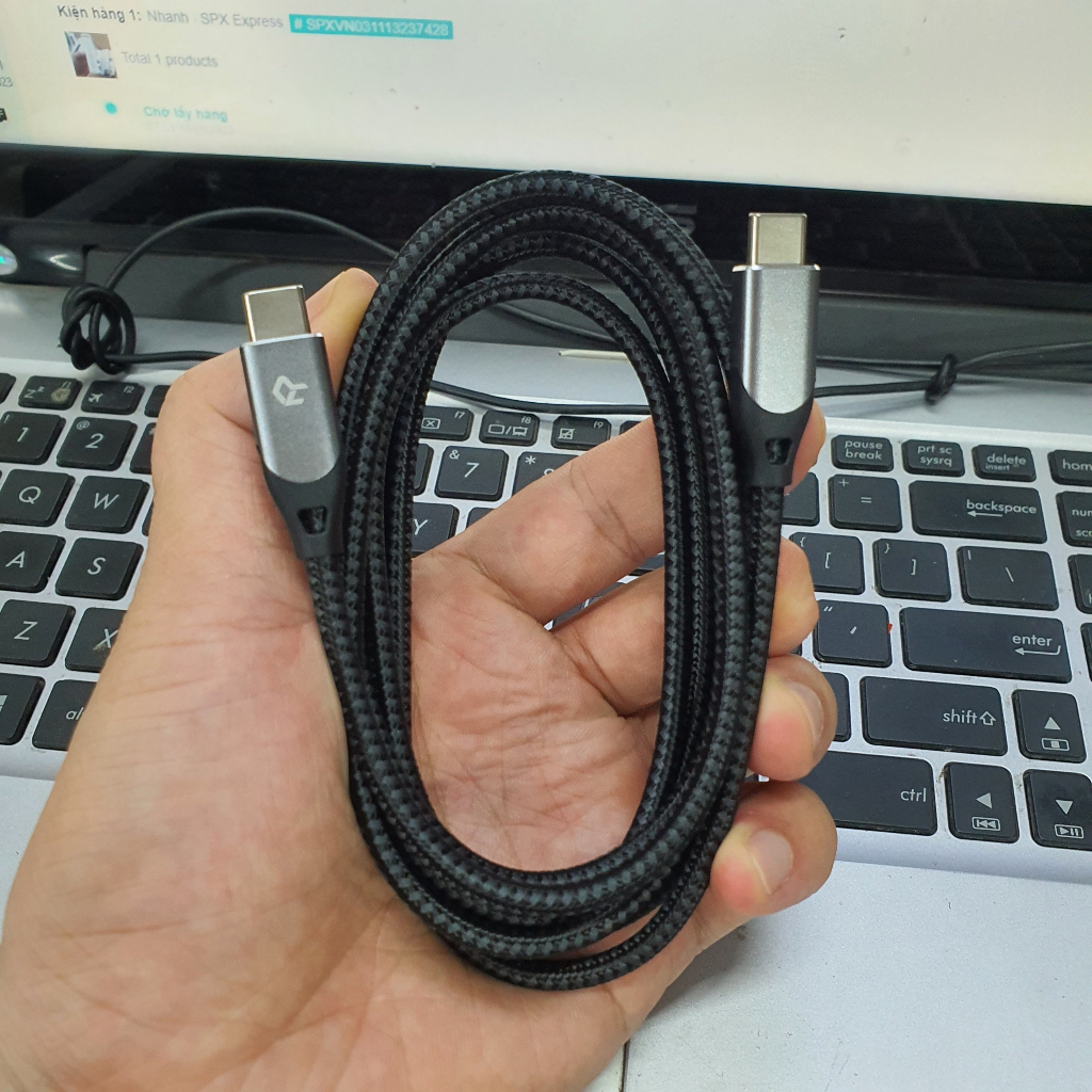 Cáp Sạc Siêu Nhanh C-C 5A, 100W, Dây Dù Dài 1.8M, Chính Hãng Rankie Xuất Mỹ, Sạc ĐT Laptop...