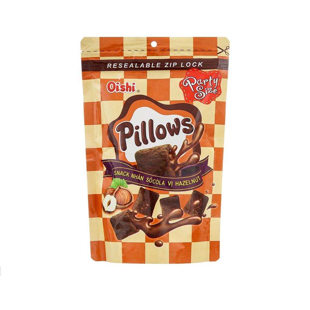 Snack  Oishi Pillows nhân socola  hazelnut 85g