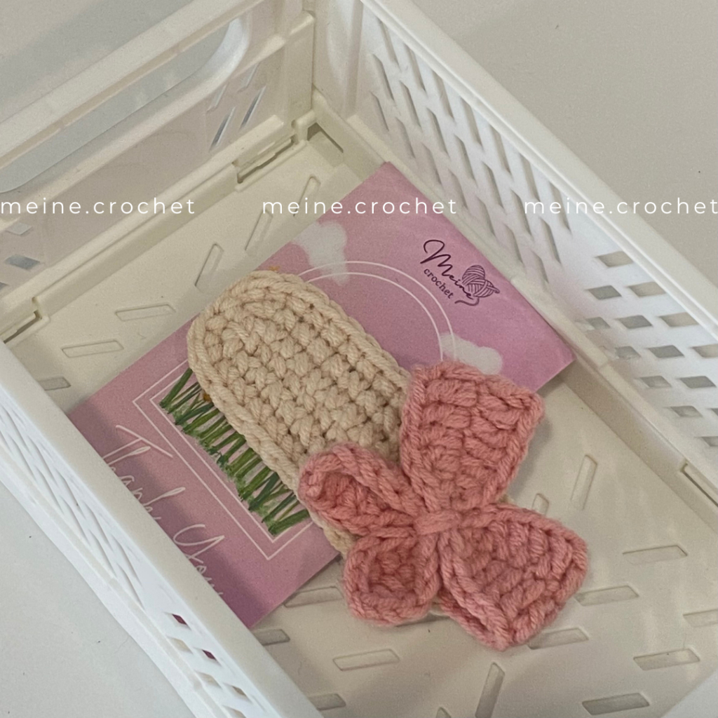 Kẹp tóc nơ bằng len - xinh xắn, dễ thương - meine.crochet