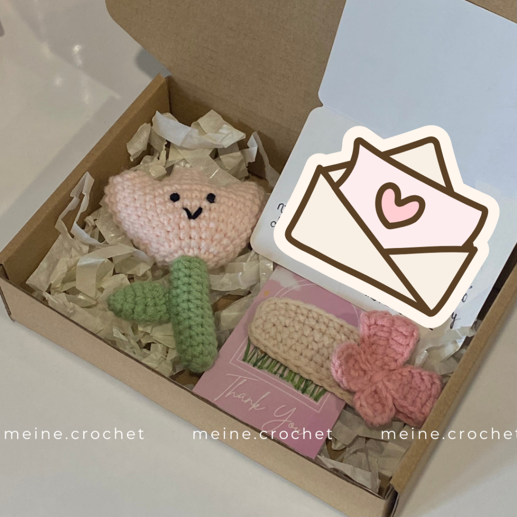 Kẹp tóc nơ bằng len - xinh xắn, dễ thương - meine.crochet