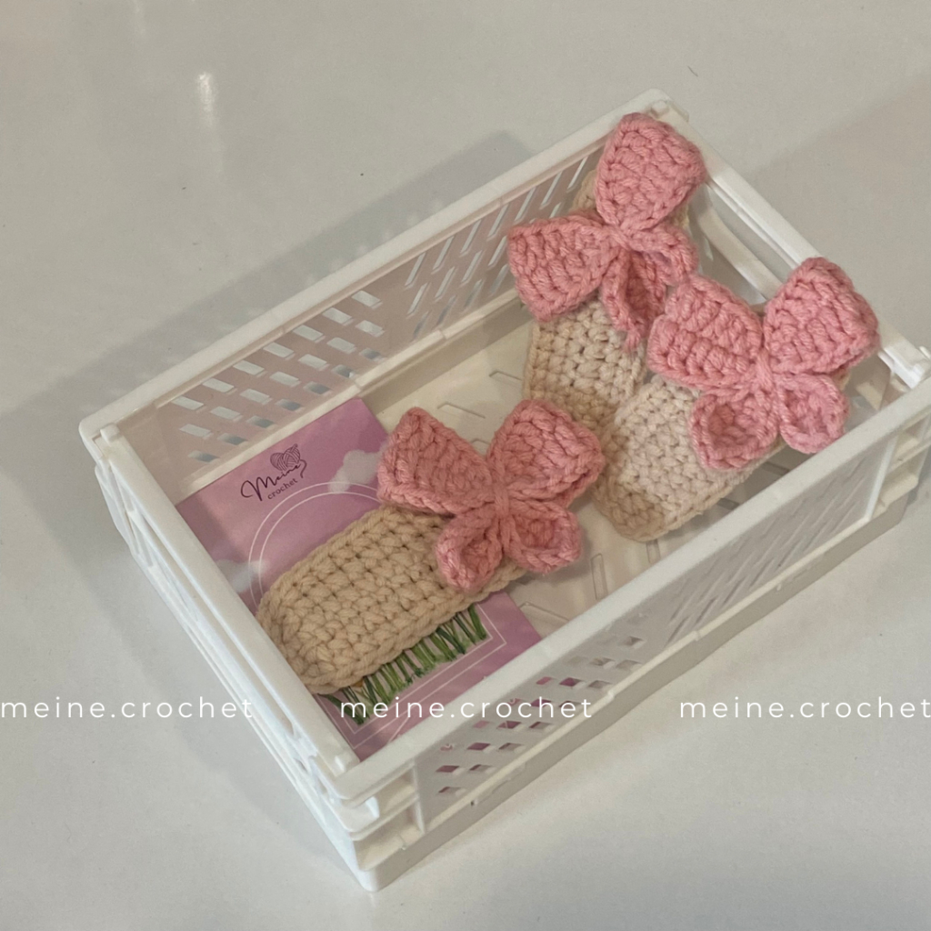 Kẹp tóc nơ bằng len - xinh xắn, dễ thương - meine.crochet