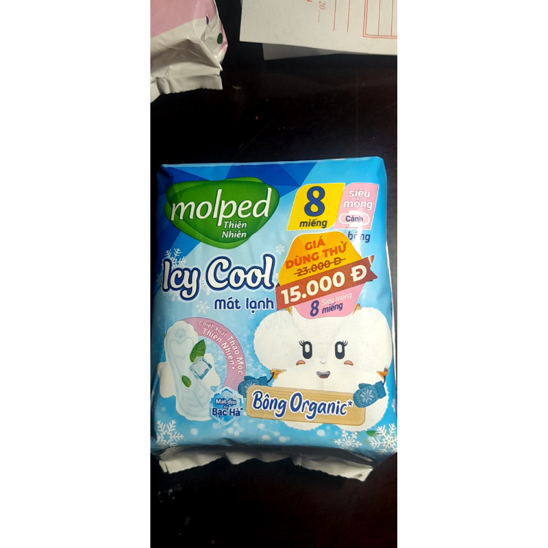 BĂNG VỆ SINH MOLPED ICY COOL 8 MIẾNG - MẶT BÔNG