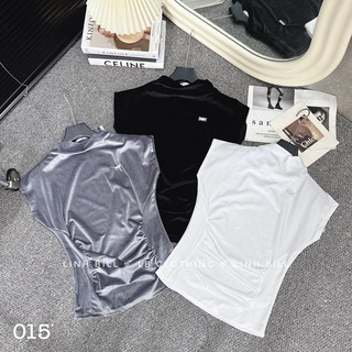 Áo nhung cổ 3p dúm eo kèm tag