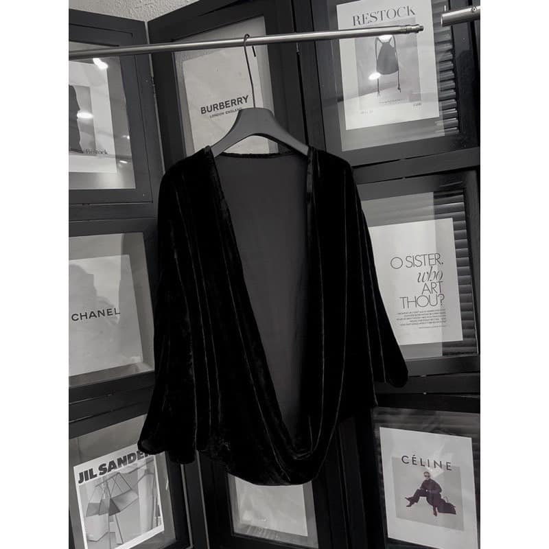 Áo khoác nhung trơn dài tay nhiều màu sang chảnh