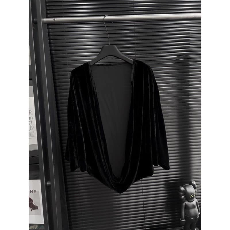 Áo khoác nhung trơn dài tay nhiều màu sang chảnh