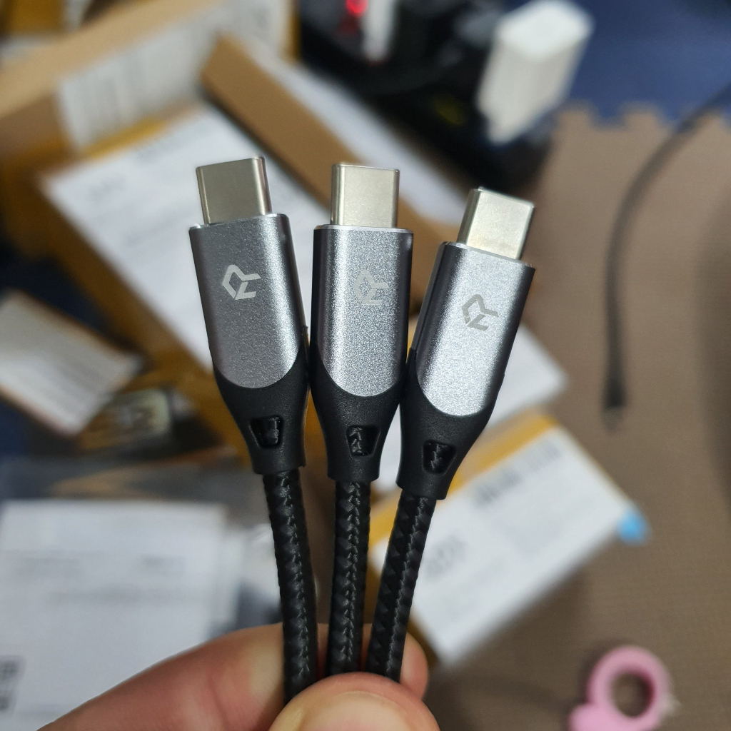 Cáp Sạc Siêu Nhanh C-C 5A, 100W, Dây Dù Dài 1.8M, Chính Hãng Rankie Xuất Mỹ, Sạc ĐT Laptop...