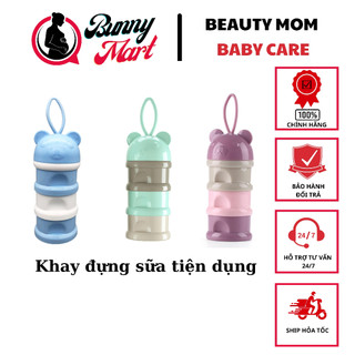 Khay chia sữa, hộp chia sữa bột 3 tầng có quai cầm tiện lợi cho bé