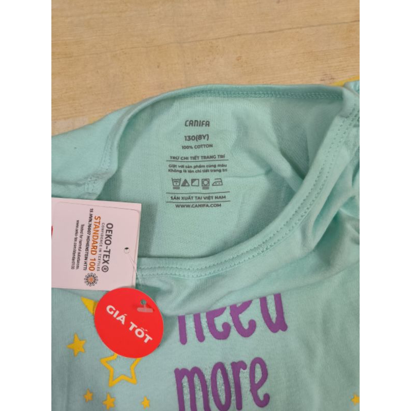 Bộ cotton dài tay mặc nhà bé gái Canifa