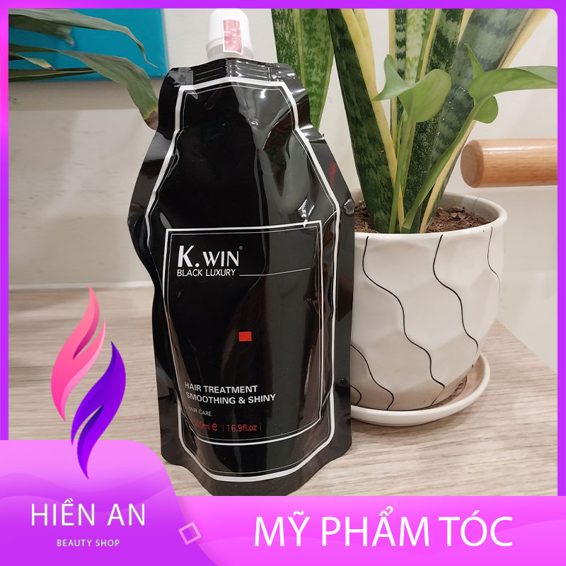 Ủ tóc dầu hấp tóc phục hồi hư tổn collagen dưỡng tóc khô xơ uốn nhuộm duỗi siêu mềm mượt K.win Black Luxury 500ml