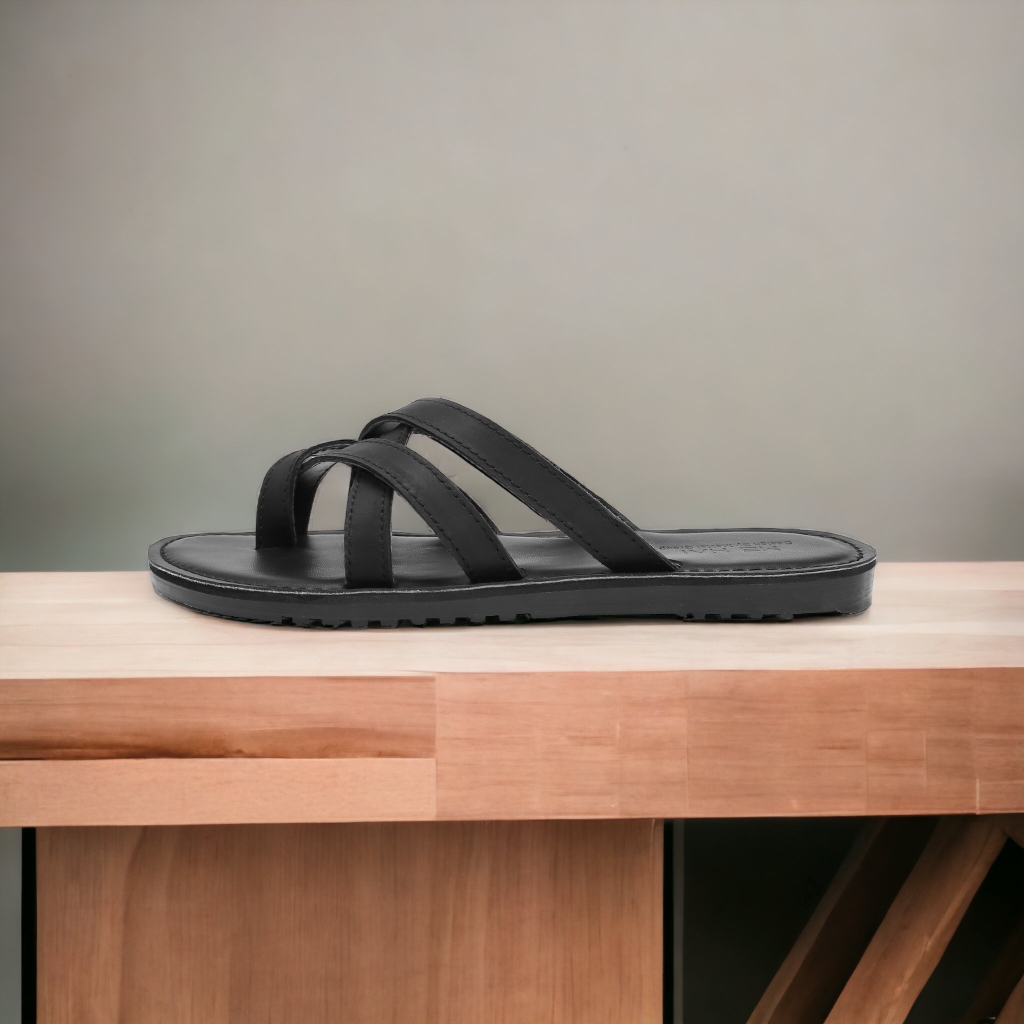 MH02-Dép xỏ ngón da bò nhập khẩu nguyên tấm, đế cao su đúc nguyên khối Mehai