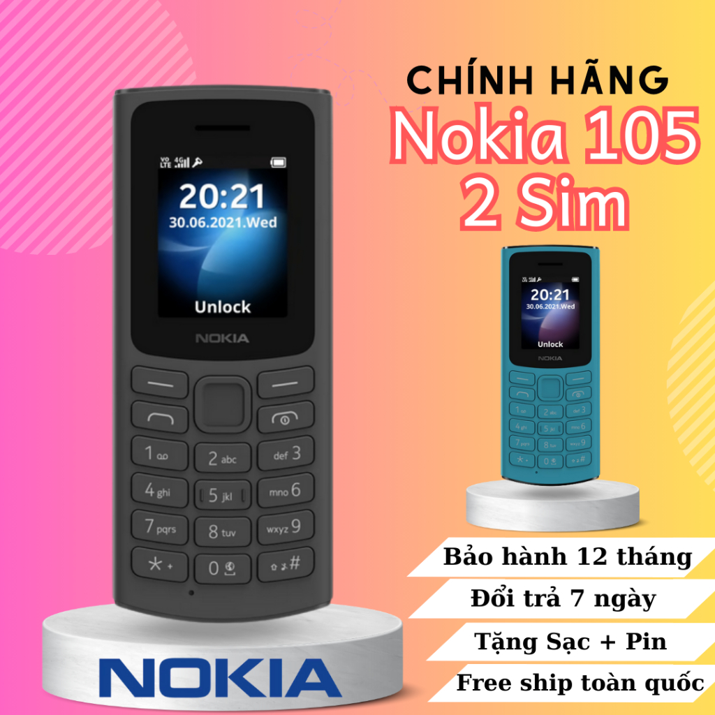 (NEW ) Điện thoại Nokia 105 4G 2021 2 sim 2 sóng khoẻ loa to pin trâu thuận tiện làm việc bảo hành 12 tháng | BigBuy360 - bigbuy360.vn