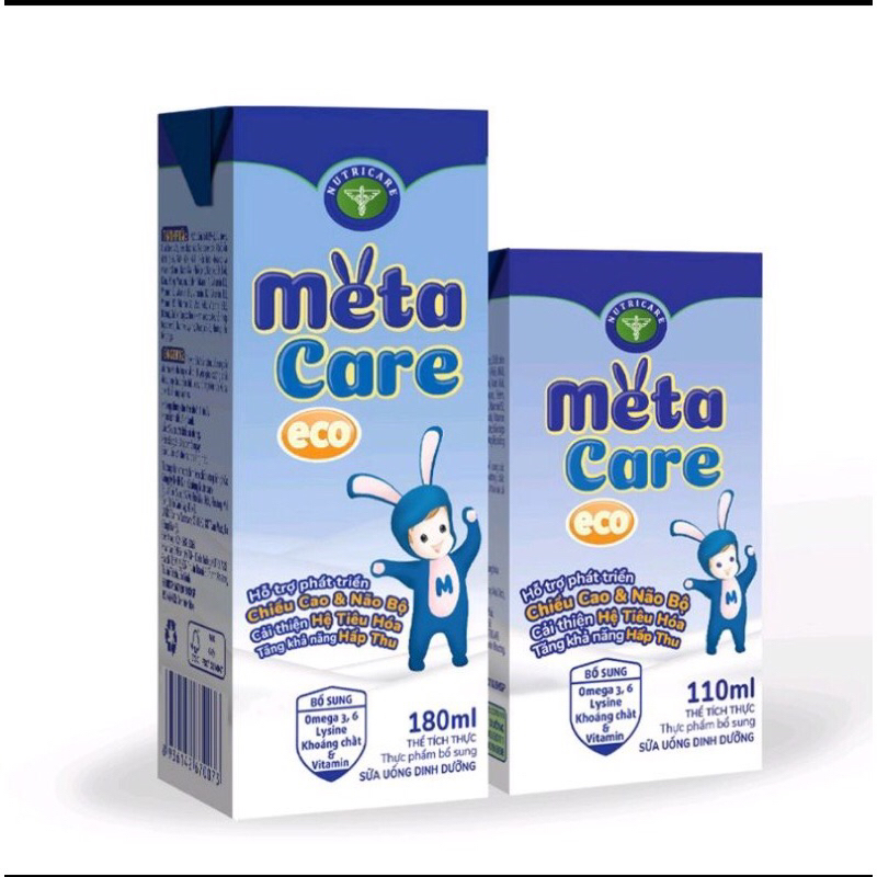 (có ship hoả tốc) Thùng sữa 48 hộp sữa non meta care eco 110ml/180ml