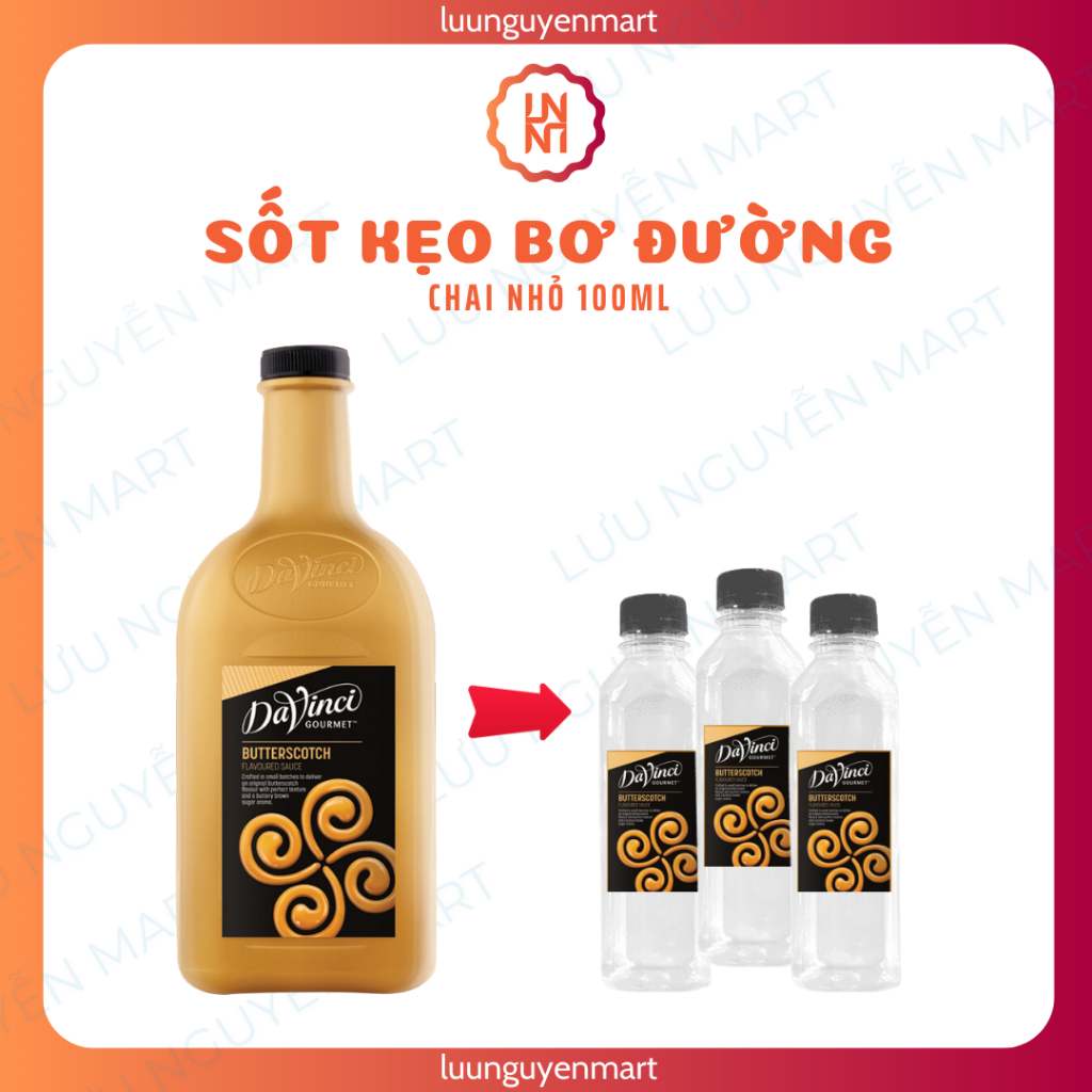 Mẫu thử chai test sốt Davinci Butterscotch, Caramel, Caramel Muối, Choco - 100ml