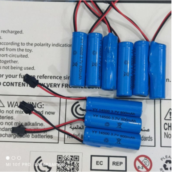 Pin sạc xe điều khiển i-ion 1200mah 3.7v,  7.4v jack SM size 14500