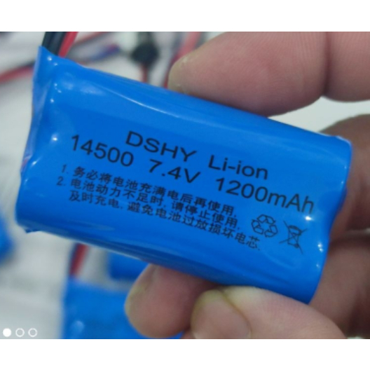 Pin sạc xe điều khiển i-ion 1200mah 3.7v,  7.4v jack SM size 14500