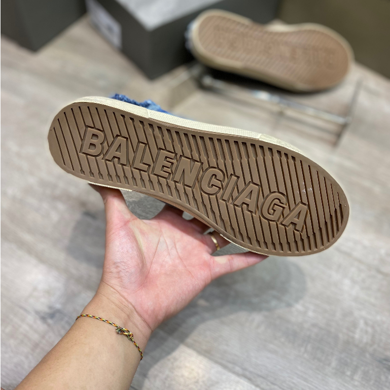 Sục thế thao đạp gót BALENCIAGA canvas vải bò xanh cao cấp, Sục BALENCIAGA vải bò xanh.