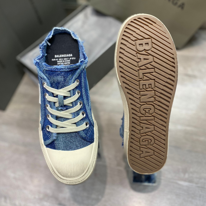 Sục thế thao đạp gót BALENCIAGA canvas vải bò xanh cao cấp, Sục BALENCIAGA vải bò xanh.