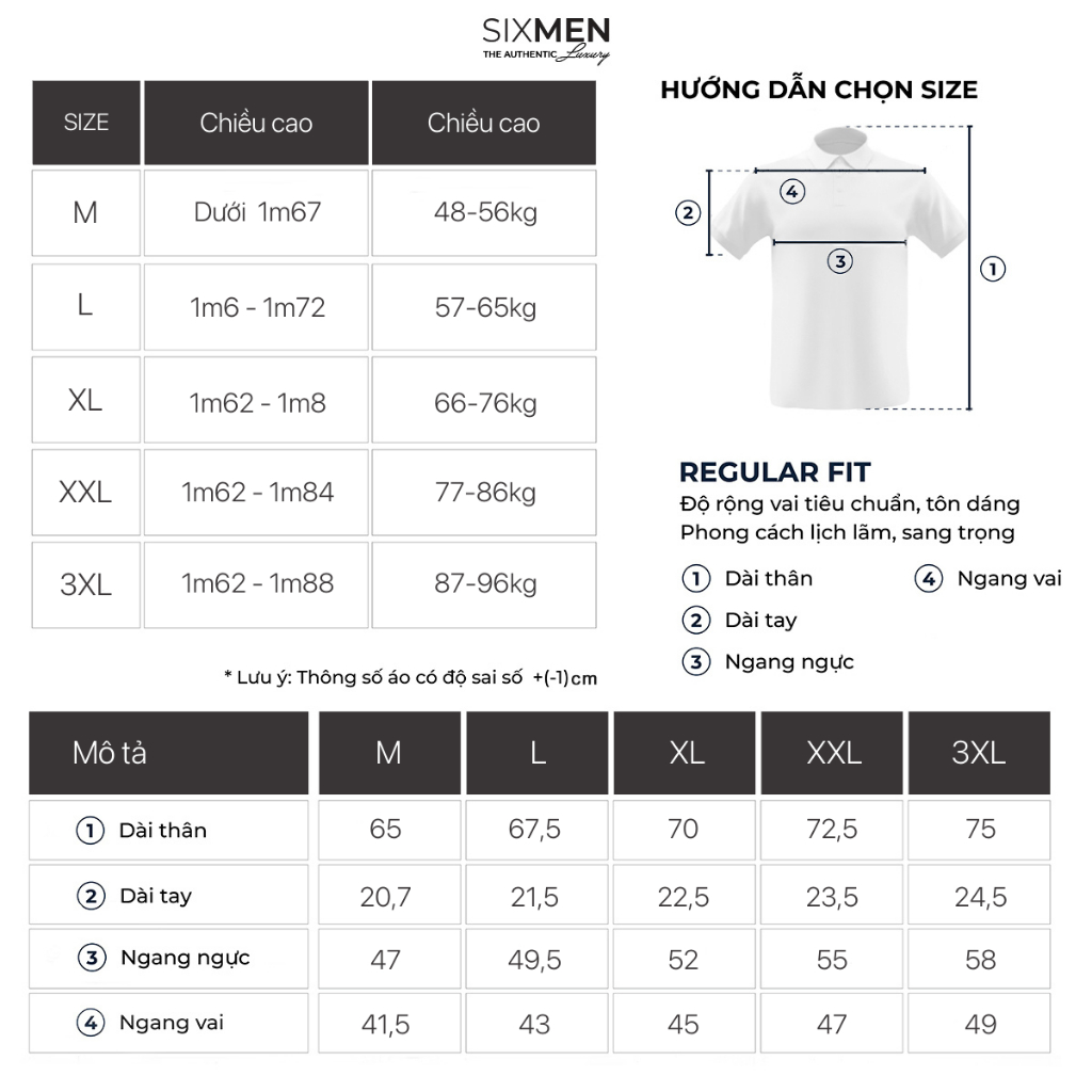 Áo Polo nam cao cấp SIXMEN  Mã Đáo Thành Công - Áo thun polo vải cá sấu cotton CVC thoáng mát