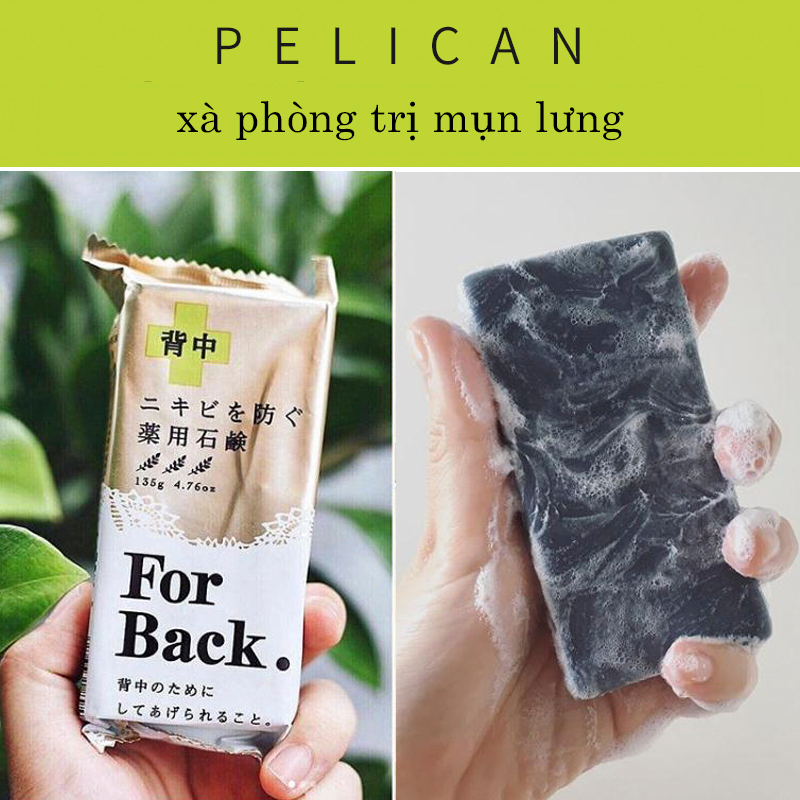 Xà Phòng Tắm Ngăn Ngừa và Làm Giảm Mụn Lưng Pelican For Back Soap Bar 135g Nội Địa Nhật Bản