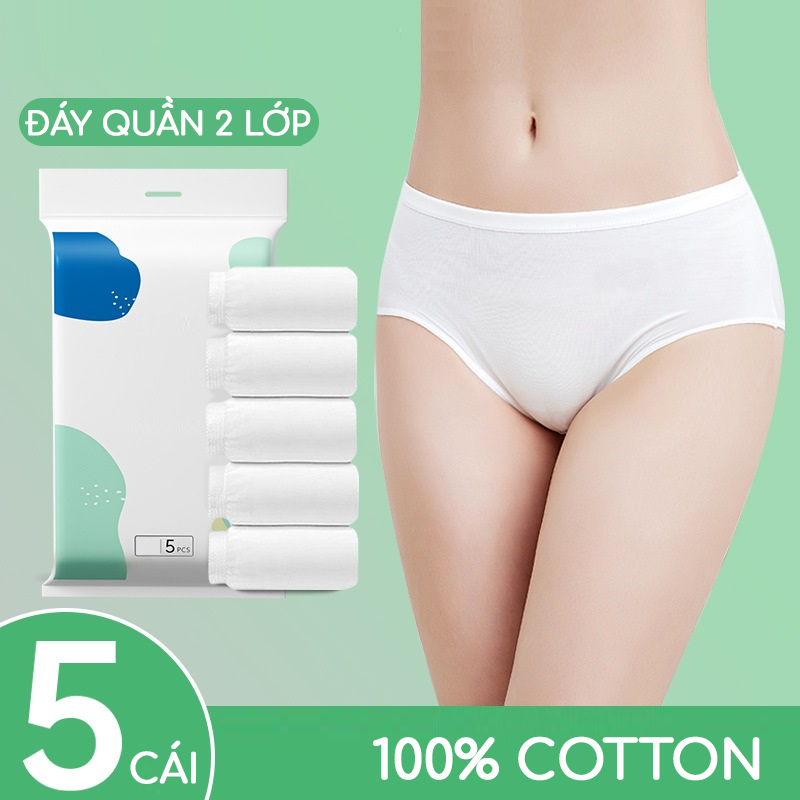 Quần lót giấy Nữ UKARE 100% chất liệu cotton dùng 1 lần, đáy quần 2 lớp, dùng khi đi du lịch dã ngoại, mẹ bầu đi sinh