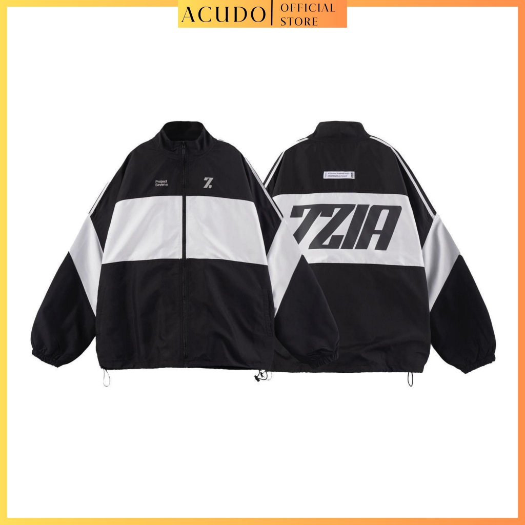 Áo khoác dù 7ZIA nam nữ unisex from rộng cổ đứng, Áo khoác gió local brand chính hãng chất vải dù 2 lớp cao cấp_ACUDO