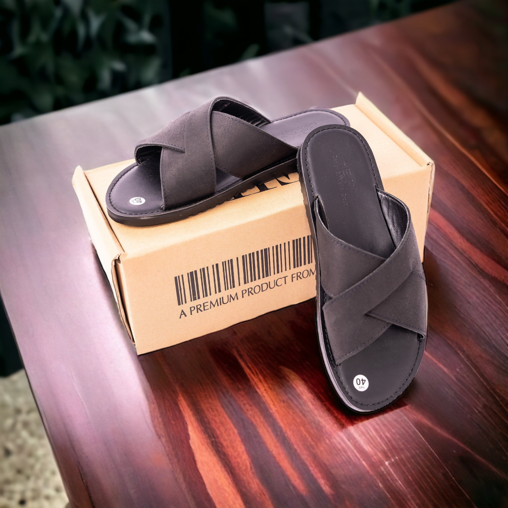 MH04 - Dép da bò sandal quai hậu bản to quai chéo Đế 2 Lớp Cao Su Chống Trơn Trượt - Thương Hiệu MeHai