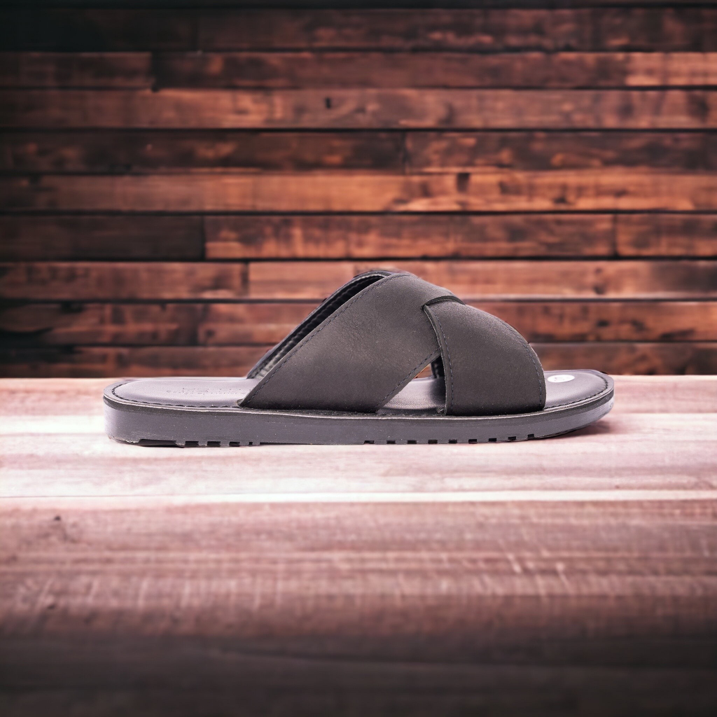 MH04 - Dép da bò sandal quai hậu bản to quai chéo Đế 2 Lớp Cao Su Chống Trơn Trượt - Thương Hiệu MeHai