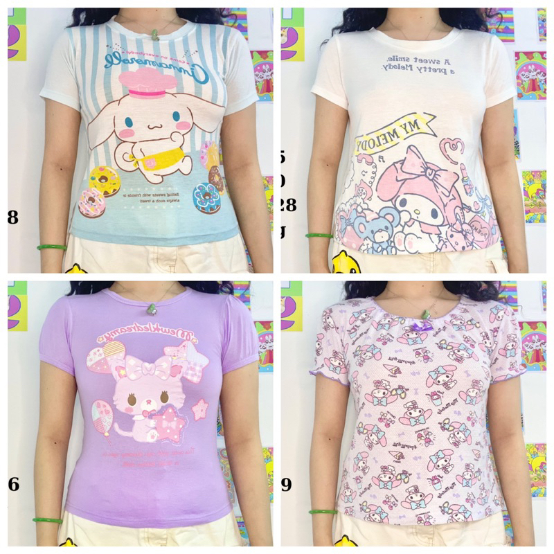 Áo baby tee 2hand, Sanrio Character, Cinnamoroll, My Melody