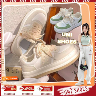 Giày Thể Thao Nữ LUARROW Độn Đế 5cm Phối Dạ Mới Hot Cá Tính Màu Trắng Xanh Học Sinh Đi Học Đi Chơi Buộc Dây