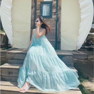  Đầm maxi đi biển suông dài chất tơ lót ảnh shop chụp - Maxi ngọc lan