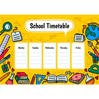 Thời khóa biểu học sinh viết - xóa, dùng bút dạ bảng, sử dụng nhiều lần, ép plastic, tặng keo