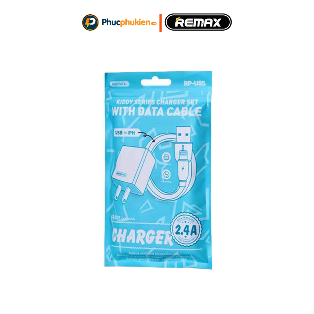 Bộ củ cáp sạc chính hãng Remax U95 hỗ trợ sạc 10,5w cho điện thoại, tai nghe, loa buetooth - Phúc Phụ Kiện Remax