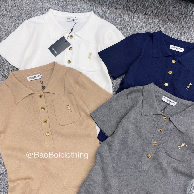 Áo len polo cộc tay Y.S.L hàng QCCC