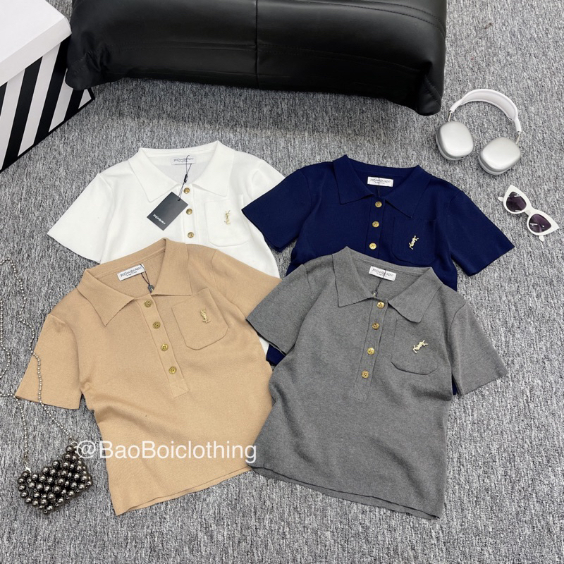 Áo len polo cộc tay Y.S.L hàng QCCC
