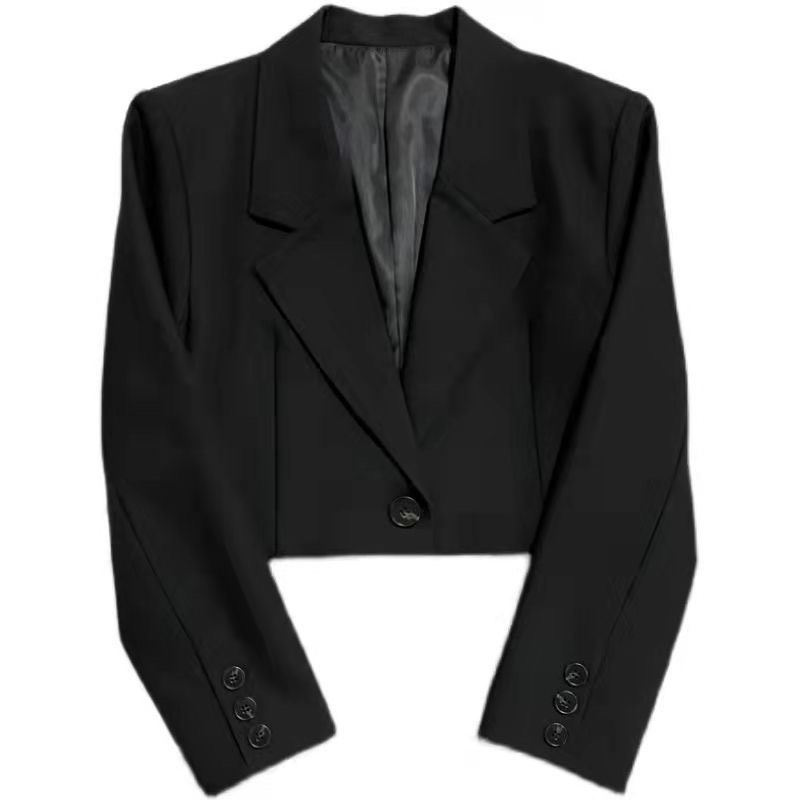 Áo blazer dáng ngắn, áo vest croptop tay dài 2 lớp có độn vai