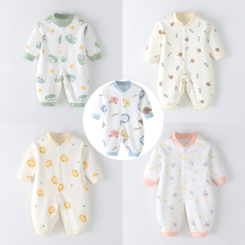 Body dài tay cho bé trai bé gái sơ sinh, bộ đồ liền thân 100% cotton hàng Quảng Châu cao cấp _ BD75