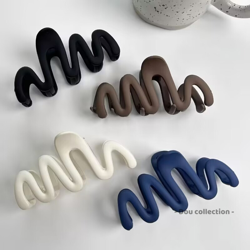 Kẹp tóc càng cua size lớn unisex hoạ tiết gợn sóng phong cách basic hottrend thời trang Hàn Quốc - Mã KT024