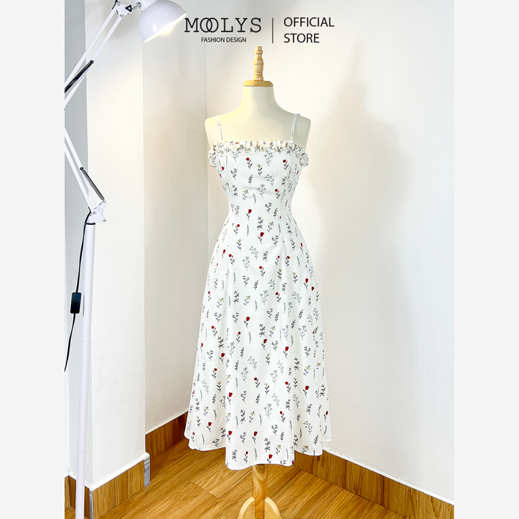 Đầm hai dây dáng dài hoa nhí dễ thương MOOLYS MD029