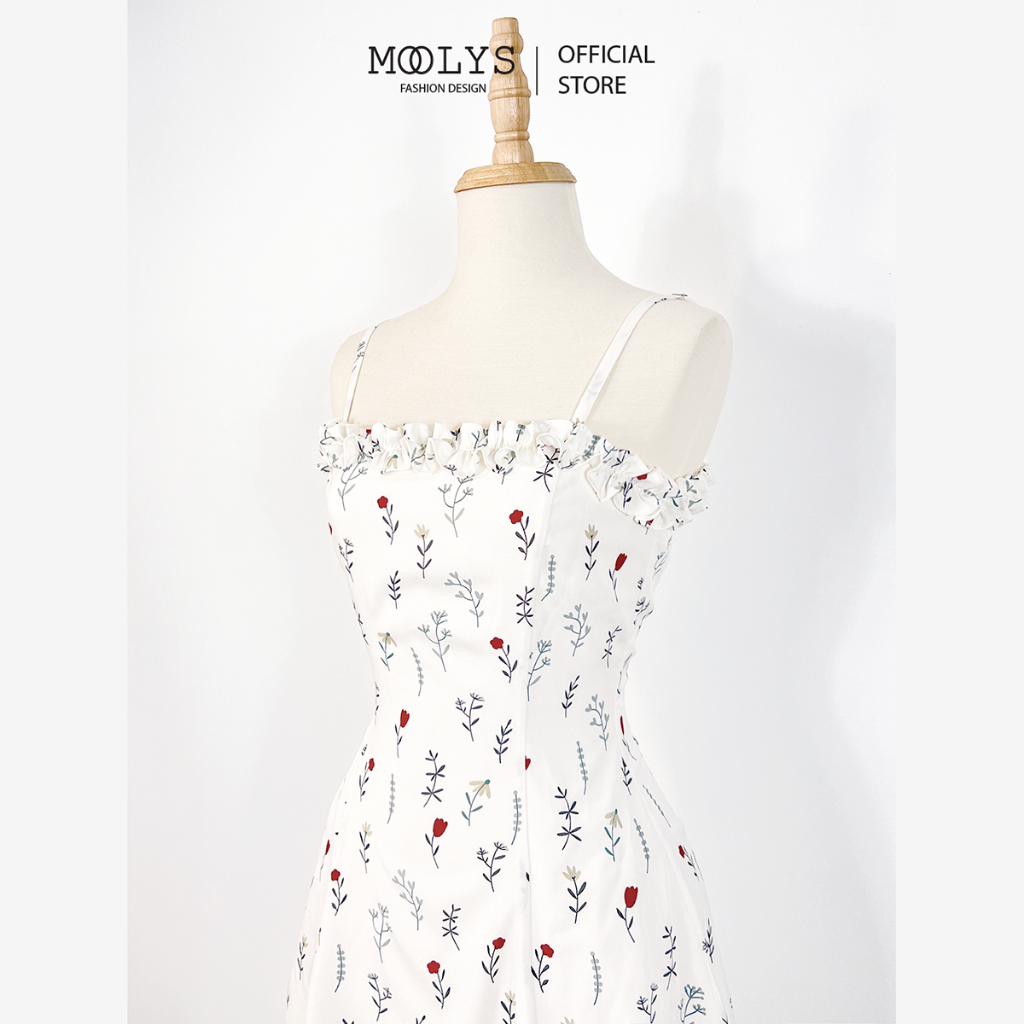 Đầm hai dây dáng dài hoa nhí dễ thương MOOLYS MD029