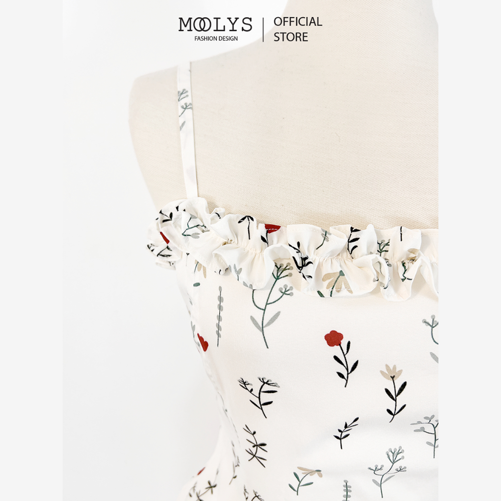 Đầm hai dây dáng dài hoa nhí dễ thương MOOLYS MD029