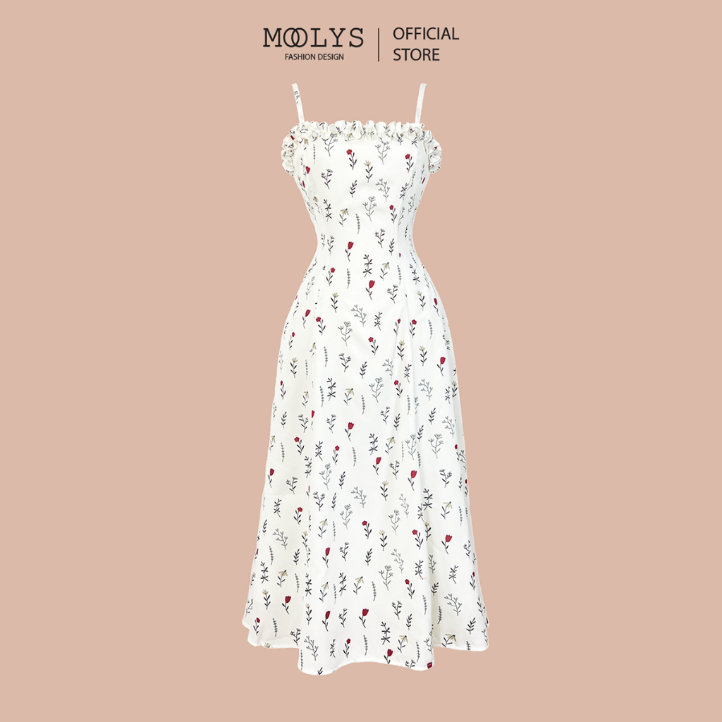 Đầm hai dây dáng dài hoa nhí dễ thương MOOLYS MD029