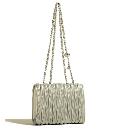 🌸Hàng Order🌸 Túi Xách Muzi&kai Chính Hãng Da Trơn Dập Vân Quai Da Phối Xích Nắp Gập Gài Sang Chảnh Nữ Tính 🌸 Quảng Châu