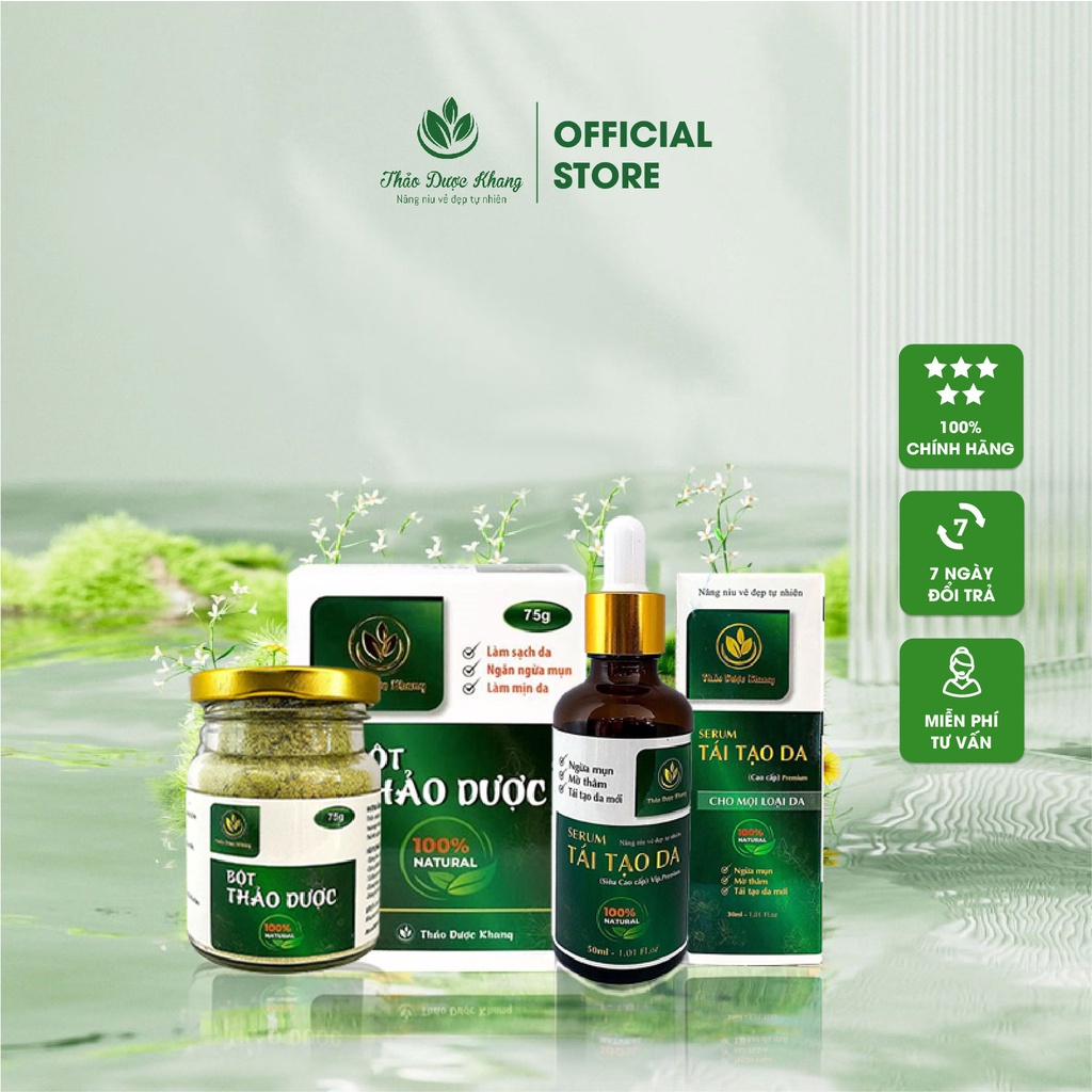 Combo trắng da căng mịn se khít lỗ chân lông, ngừa thâm nám, ngừa mụn giúp giữ ẩm cho da Thảo Dược Khang - TDK SKIN