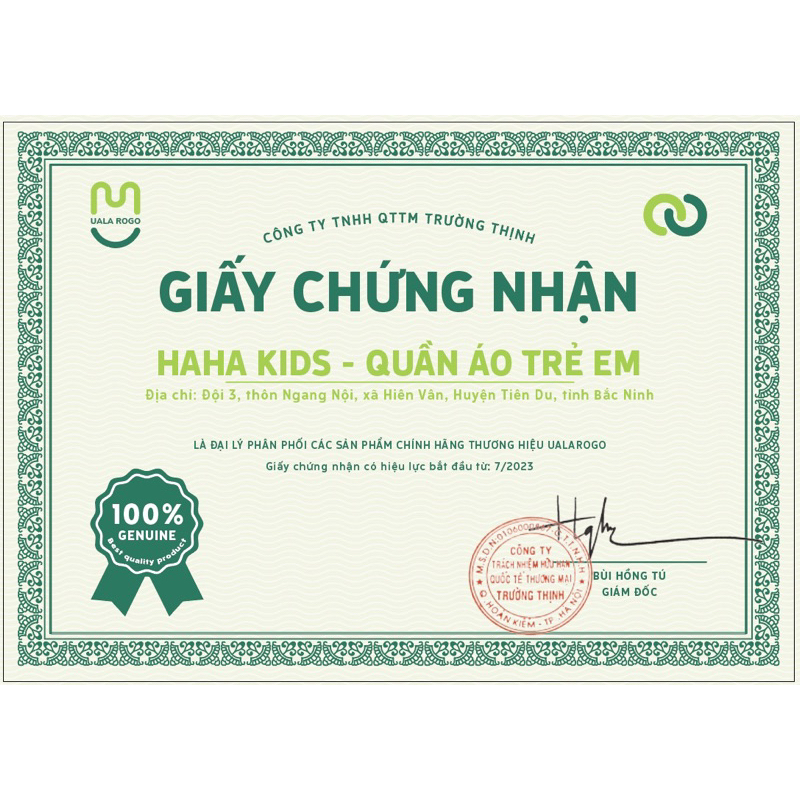 Áo gile nhung UALAROGO UR3659 mặc được hai mặt cho bé trai và bé gái